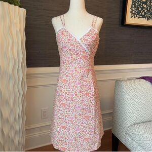 Petite Sophisticate Pink Floral Midi Dress